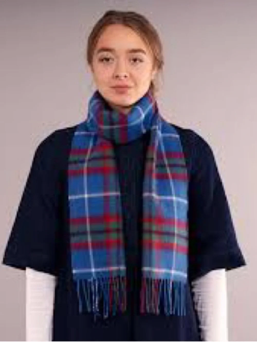 Blue/ Red Plaid Men's Scarf with Red Accent MARK & GRAHAM 75th Pebble Beach 🏎️